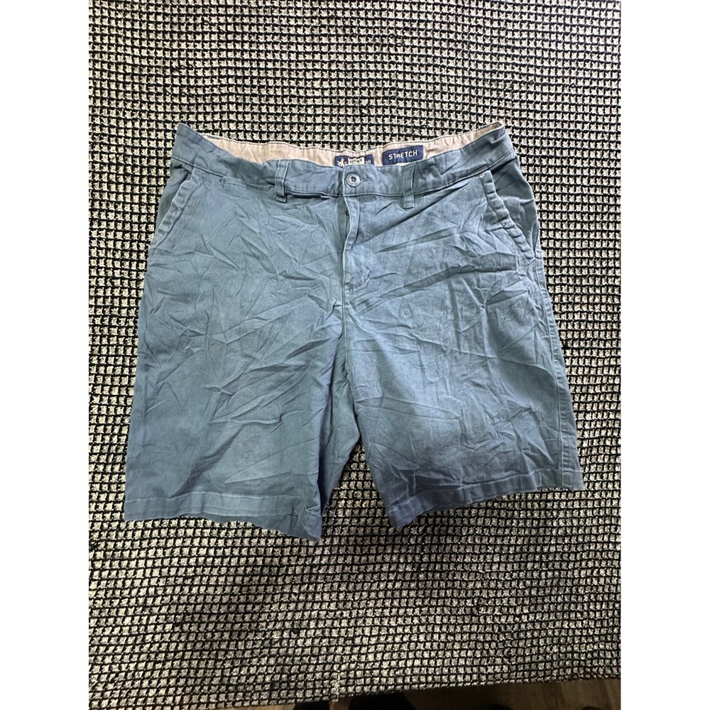 Rugby University Chino Shorts Mens 36 Blue Excellent Stretch Flat Front